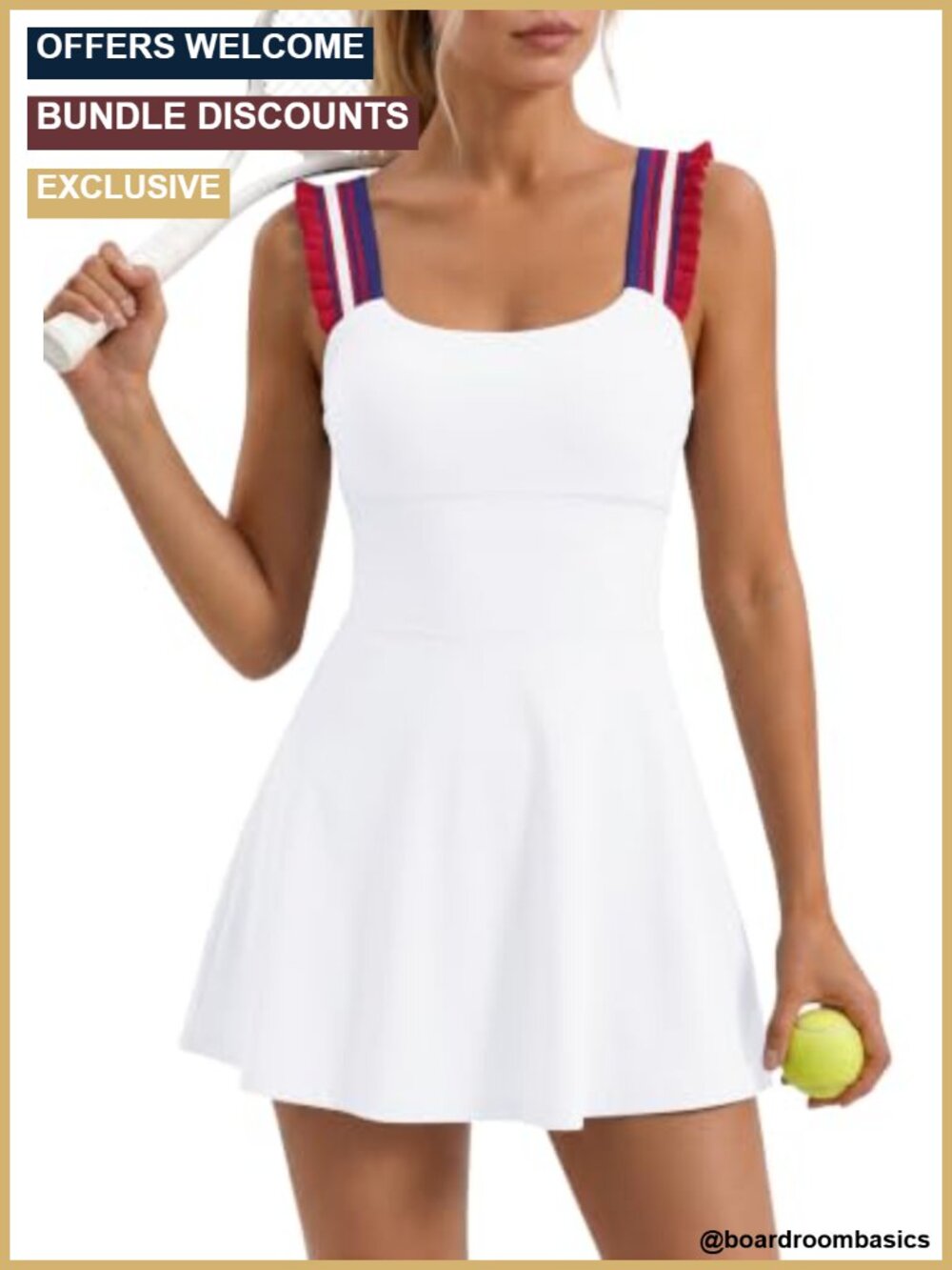 Womens Tennis Dress with Shorts and Bra Sleeveless Athletic Golf Workout